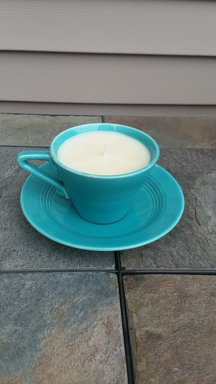 Vanilla Tea Cup Candle-soy Candle-vanilla Candle-tea Cup Candles-party Favors-home Decor Candles-candles With Wicks-candle Holder