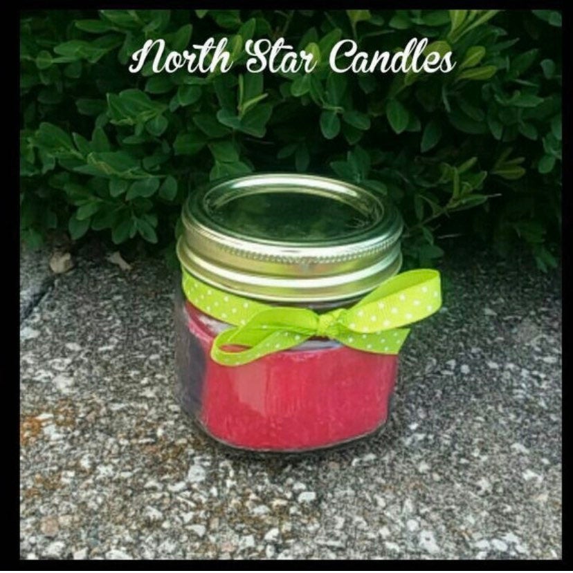 Watermelon Soy Candle-scented candles-soy wax candles-wax melts-party favors-eco friendly candles-candles with wicks-mason jar candles