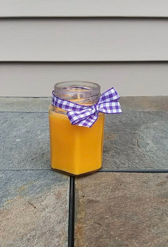 Lemon Scented Soy Candle-candles with wicks-lemon candles-yellow candles-essential oil-wax melts-mason jar candles-party favors-car candles