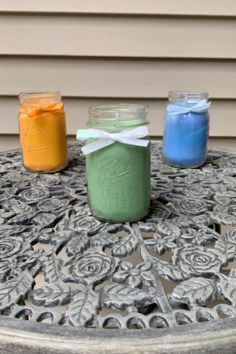 Yellow + Blue = Green soy candles-candle sets-spa candles-gifts for her-housewarming gifts-rustic-home decor-weddings-scented candles